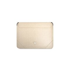 Guess sleeve GUCS16PSATLE 16” beige Saffiano Triangle cena un informācija | Somas portatīvajiem datoriem | 220.lv