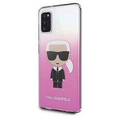 Karl Lagerfeld case for Samsung Galaxy A41 A415 KLHCA41TRDFKPI pink hard case Gradient Iconic Karl cena un informācija | Telefonu vāciņi, maciņi | 220.lv