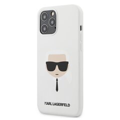 Чехол Karl Lagerfeld для iPhone 12 / 12 Pro 6,1" KLHCP12MSLKHWH white hard case Silicone Karl's Head цена и информация | Чехлы для телефонов | 220.lv