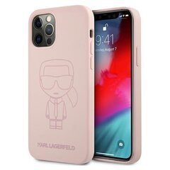 Karl Lagerfeld чехол для iPhone 12 Mini 5,4" KLHCP12SSILTTPI pink hard чехол Silicone Iconic Outline цена и информация | Чехлы для телефонов | 220.lv