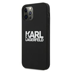 Karl Lagerfeld for iPhone 13 Mini 5,4'' KLHCP13SSLKLRBK Silicone Stack Logo black cena un informācija | Telefonu vāciņi, maciņi | 220.lv