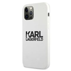 Karl Lagerfeld for iPhone 13 Mini 5,4'' KLHCP13SSLKLWH Silicone Stack Logo white cena un informācija | Telefonu vāciņi, maciņi | 220.lv