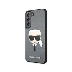 Karl Lagerfeld case for Samsung Galaxy S22 KLHCS22SSAKHSL hard case silver Saffiano Karl`s Head cena un informācija | Telefonu vāciņi, maciņi | 220.lv