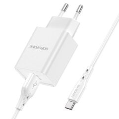 Сетевая зарядка Borofone BN2 2xUSB 2.1A + Lightning, белая цена и информация | Зарядные устройства для телефонов | 220.lv