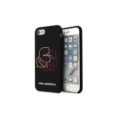 Karl Lagerfeld чехол for iPhone 7 / 8 / SE 2020 / SE 2022 KLHCI8SLGKBK hard чехол black Silicone Triple Heads цена и информация | Чехлы для телефонов | 220.lv