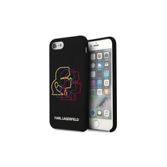 Karl Lagerfeld case for iPhone 7 / 8 / SE 2020 / SE 2022 KLHCI8SLGKBK hard case black Silicone Triple Heads cena un informācija | Telefonu vāciņi, maciņi | 220.lv