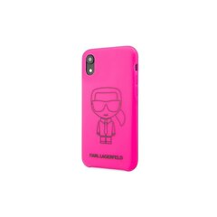 Karl Lagerfeld case for iPhone XR KLHCI61SILFLPI hard case pink Silicone Iconic Neon Outline cena un informācija | Telefonu vāciņi, maciņi | 220.lv
