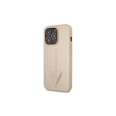 Guess case for iPhone 13 Pro / 13 6,1" GUHCP13LPSATLE beige hard case Saffiano Triangle Logo cena un informācija | Telefonu vāciņi, maciņi | 220.lv