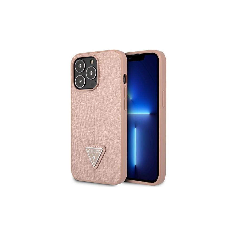 Guess case for iPhone 13 Pro / 13 6,1" GUHCP13LPSATLP pink hard case Saffiano Triangle Logo цена и информация | Telefonu vāciņi, maciņi | 220.lv