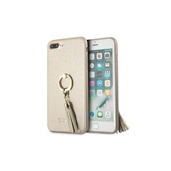Guess case for iPhone 7 Plus / 8 Plus GUHCI8LRSSABE beige hard case Saffiano with ring stand cena un informācija | Telefonu vāciņi, maciņi | 220.lv