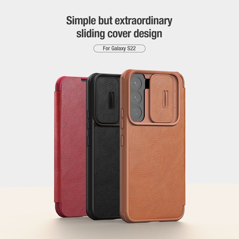 Nillkin Qin Book PRO Case for Samsung Galaxy S22 Brown цена и информация | Telefonu vāciņi, maciņi | 220.lv