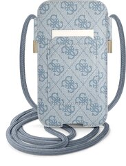 Guess PU 4G Metal Logo Pouch L Blue cena un informācija | Telefonu vāciņi, maciņi | 220.lv