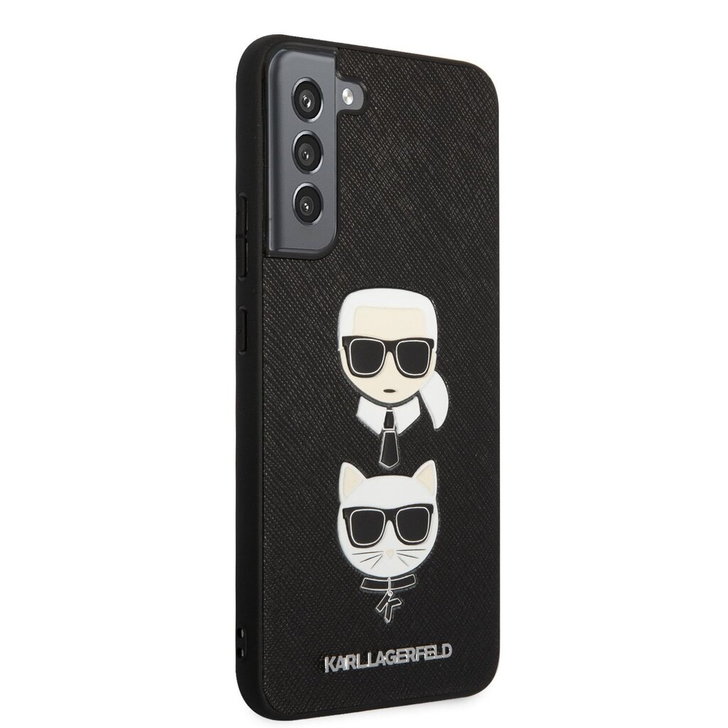 Karl Lagerfeld Saffiano K&C Heads Case for Samsung Galaxy S22+ Black cena un informācija | Telefonu vāciņi, maciņi | 220.lv