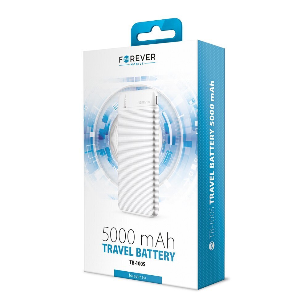 Forever power bank TB-100S 5000 mAh white cena un informācija | Lādētāji-akumulatori (Power bank) | 220.lv