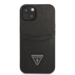 Guess Saffiano Double Card Case for iPhone 13 mini Black cena un informācija | Telefonu vāciņi, maciņi | 220.lv
