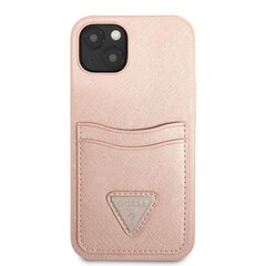 Guess Saffiano Double Card Case for iPhone 13 mini Pink цена и информация | Чехлы для телефонов | 220.lv