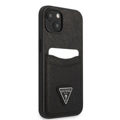 Guess Saffiano Double Card Case for iPhone 13 Black cena un informācija | Telefonu vāciņi, maciņi | 220.lv