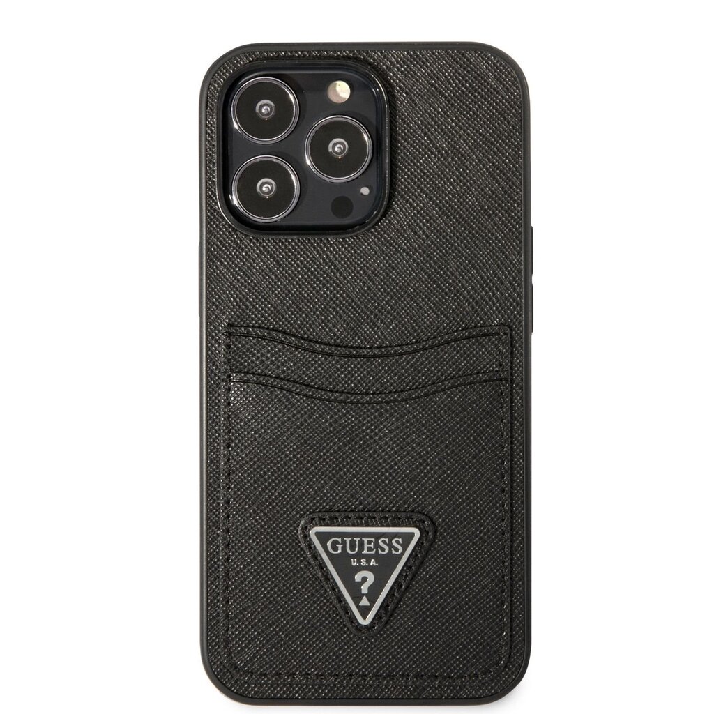 Guess Saffiano Double Card Case for iPhone 13 Pro Black цена и информация | Telefonu vāciņi, maciņi | 220.lv