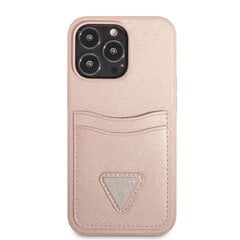 Guess Saffiano Double Card Case for iPhone 13 Pro Max Pink цена и информация | Чехлы для телефонов | 220.lv