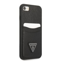 Guess Saffiano Double Card Case for iPhone 7/8/SE2020/SE2022 Black cena un informācija | Telefonu vāciņi, maciņi | 220.lv