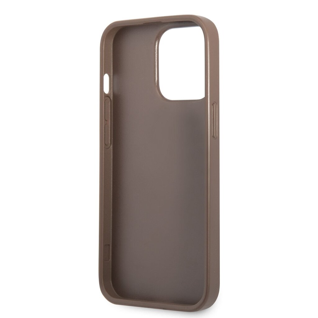 Guess 4G Saffiano Double Card Case for iPhone 13 Pro Max Brown цена и информация | Telefonu vāciņi, maciņi | 220.lv