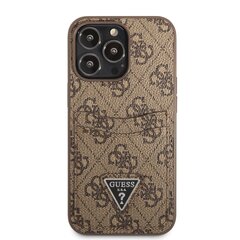 Guess 4G Saffiano Double Card чехол для iPhone 13 Pro Max Brown цена и информация | Чехлы для телефонов | 220.lv