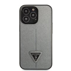 Guess PU Saffiano Triangle Case for iPhone 13 Pro Silver cena un informācija | Telefonu vāciņi, maciņi | 220.lv