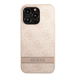 Guess PU 4G Stripe Case for iPhone 13 Pro Pink cena un informācija | Telefonu vāciņi, maciņi | 220.lv
