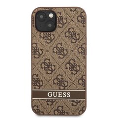 Guess PU 4G Stripe Case for iPhone 13 mini Brown cena un informācija | Telefonu vāciņi, maciņi | 220.lv