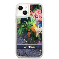 Guess Liquid Glitter Flower чехол для iPhone 13 mini Blue цена и информация | Чехлы для телефонов | 220.lv