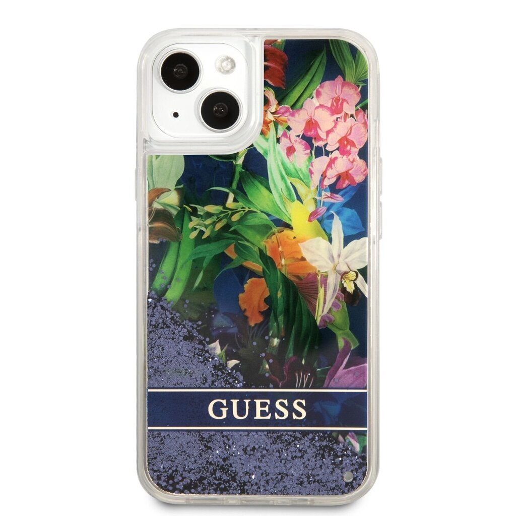 Guess Liquid Glitter Flower futrālis, paredzēts iPhone 13 Mini цена и информация | Telefonu vāciņi, maciņi | 220.lv