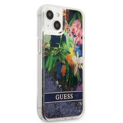 Guess Liquid Glitter Flower чехол для iPhone 13 mini Blue цена и информация | Чехлы для телефонов | 220.lv