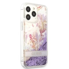Guess Liquid Glitter Flower Case for iPhone 13 Pro Purple cena un informācija | Telefonu vāciņi, maciņi | 220.lv