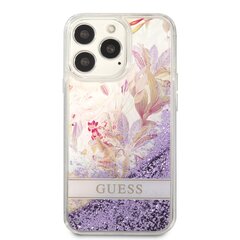 Guess Liquid Glitter Flower чехол для iPhone 13 Pro Purple цена и информация | Чехлы для телефонов | 220.lv