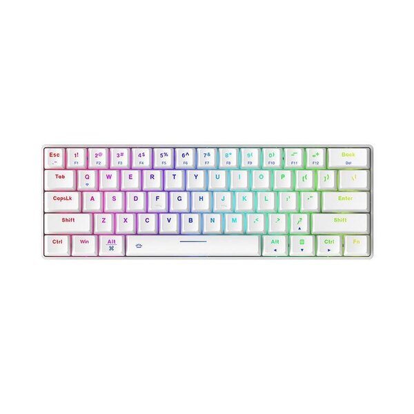 Klaviatūra Wireless mechanical keyboard Dareu EK861 Bluetooth + 2.4G RGB  (white) cena | 220.lv