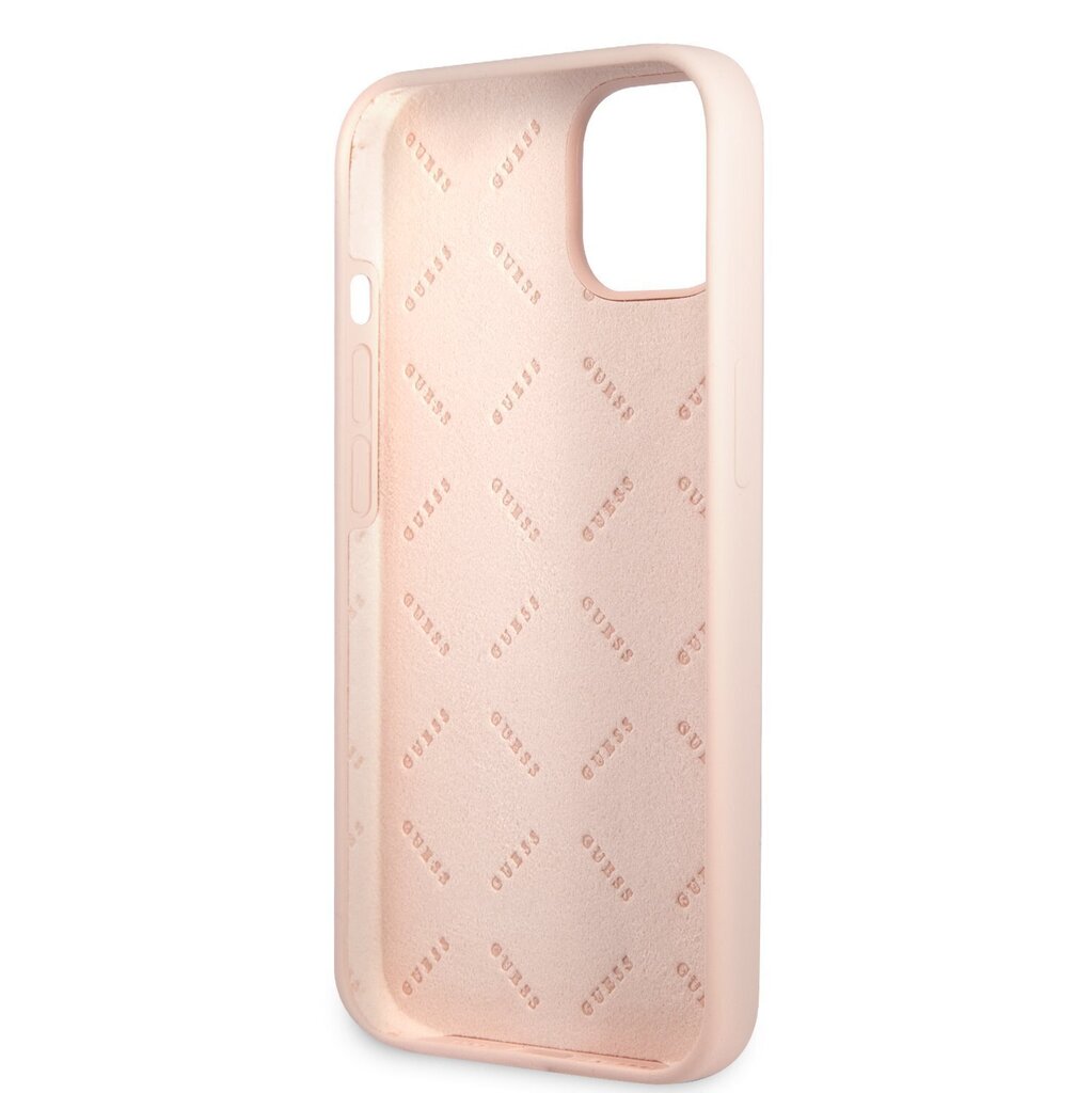 Guess Silicone Line Triangle maciņš, piemērots iPhone 13, rozā cena un informācija | Telefonu vāciņi, maciņi | 220.lv