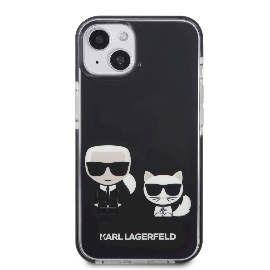 Karl Lagerfeld TPE Karl and Choupette maciņš, piemērots iPhone 13 mini, melns цена и информация | Telefonu vāciņi, maciņi | 220.lv