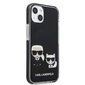 Karl Lagerfeld TPE Karl and Choupette maciņš, piemērots iPhone 13 mini, melns cena un informācija | Telefonu vāciņi, maciņi | 220.lv
