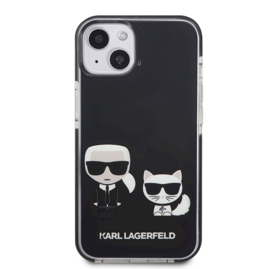 Karl Lagerfeld TPE Karl and Choupette maciņš, piemērots iPhone 13, melns цена и информация | Telefonu vāciņi, maciņi | 220.lv