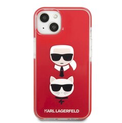 Karl Lagerfeld TPE Karl and Choupette Heads maciņš, piemērots iPhone 13, sarkans cena un informācija | Telefonu vāciņi, maciņi | 220.lv