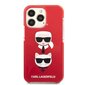 Karl Lagerfeld TPE Karl and Choupette Heads maciņš, piemērots iPhone 13 Pro Max, sarkans цена и информация | Telefonu vāciņi, maciņi | 220.lv