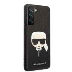 Karl Lagerfeld PU Saffiano Karl Head maciņš, piemērots Samsung Galaxy S21 FE 5G, melns cena un informācija | Telefonu vāciņi, maciņi | 220.lv