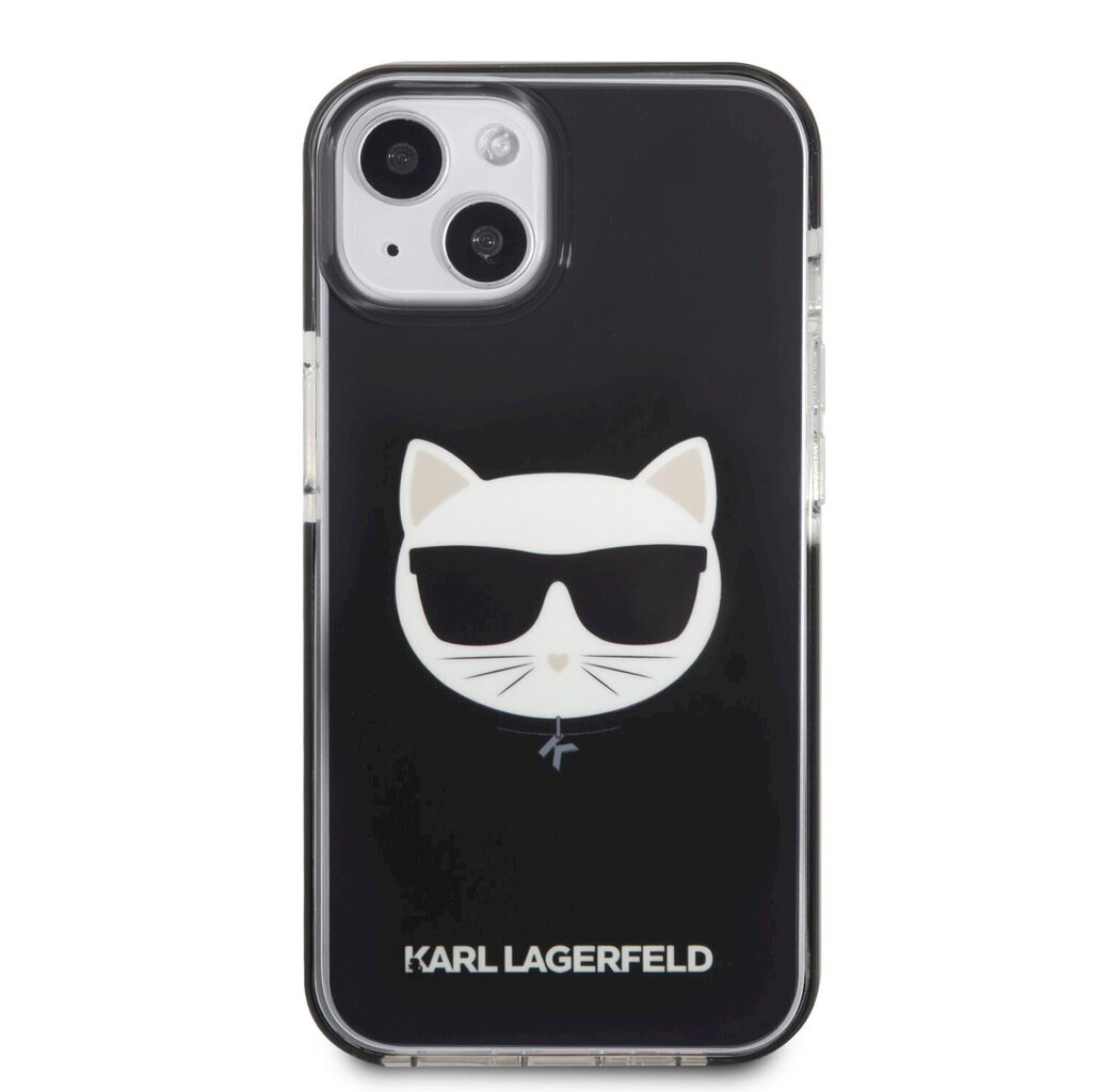 Karl Lagerfeld TPE Choupette Head maciņš, piemērots iPhone 13 mini, melns cena un informācija | Telefonu vāciņi, maciņi | 220.lv
