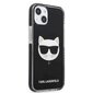 Karl Lagerfeld TPE Choupette Head maciņš, piemērots iPhone 13 mini, melns cena un informācija | Telefonu vāciņi, maciņi | 220.lv