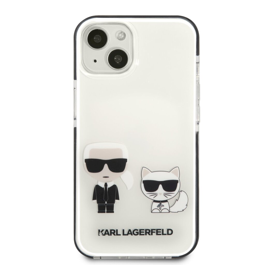 Karl Lagerfeld TPE Karl and Choupette maciņš, piemērots iPhone 13 mini, balts cena un informācija | Telefonu vāciņi, maciņi | 220.lv
