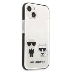 Karl Lagerfeld TPE Karl and Choupette maciņš, piemērots iPhone 13, balts cena un informācija | Telefonu vāciņi, maciņi | 220.lv