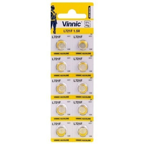 Vinnic AG11-10BB Blistera iepakojumā 10gb. cena un informācija | Baterijas | 220.lv