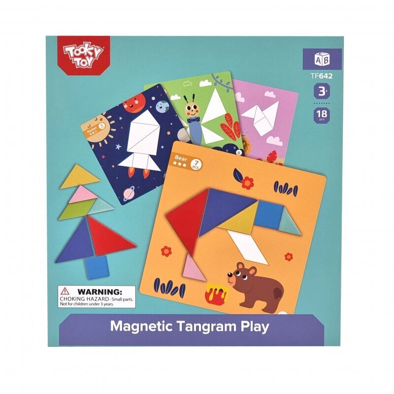 Magnētiskā spēle "Tangram", Tooky Toy cena un informācija | Galda spēles | 220.lv