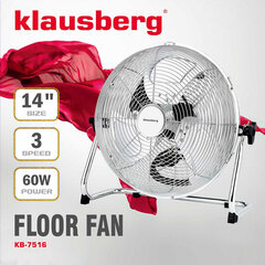 Grīdas ventilators 60w klausberg cena un informācija | Ventilatori | 220.lv