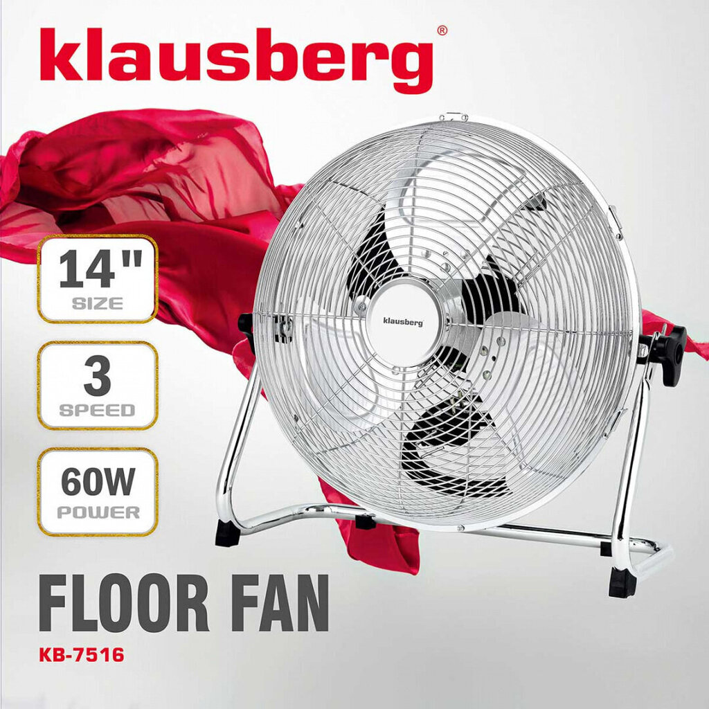 Grīdas ventilators 60w klausberg цена и информация | Ventilatori | 220.lv